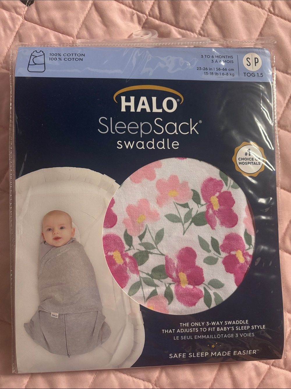 Halo Floral Pink & Green SleepSack Swaddle